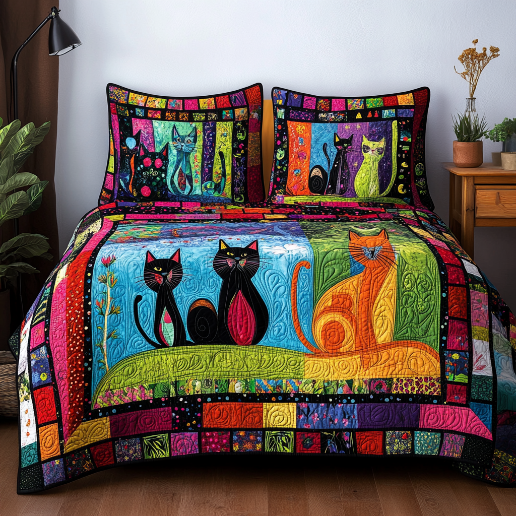 Cats TAI181024230 Quilt Bedding Set