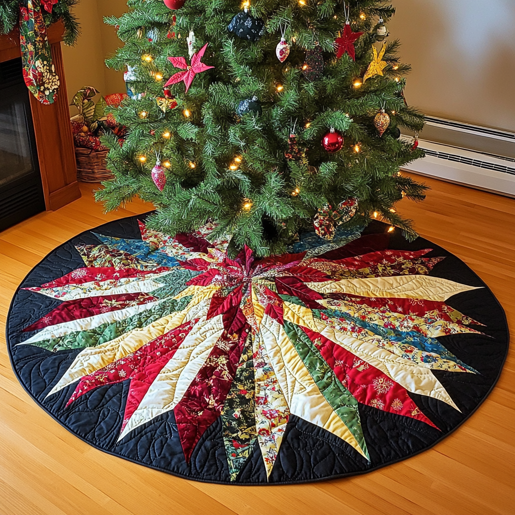 Christmas Poinsettia TAI021024161 Quilted Tree Skirt