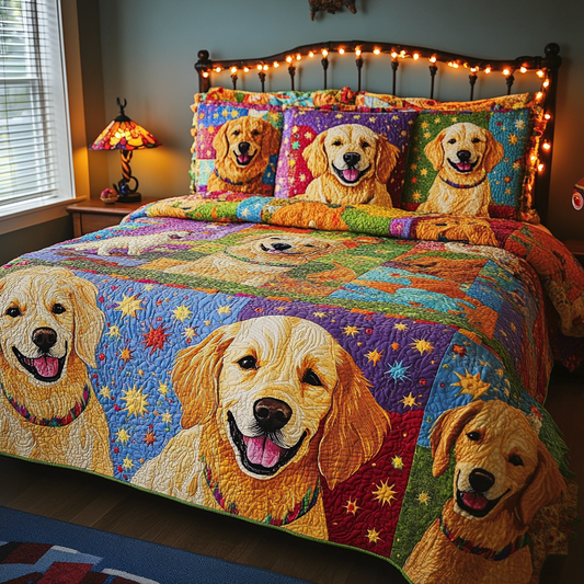 Golden Retriever TAI181024368 Quilt Bedding Set