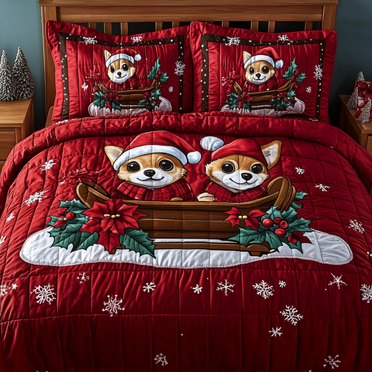 Christmas Chihuahua TAI101224421 Quilt Bedding Set