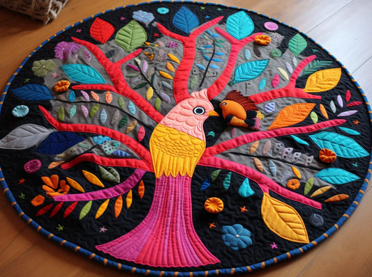 Bird Tree TAI221223059 Quilted Round Mat