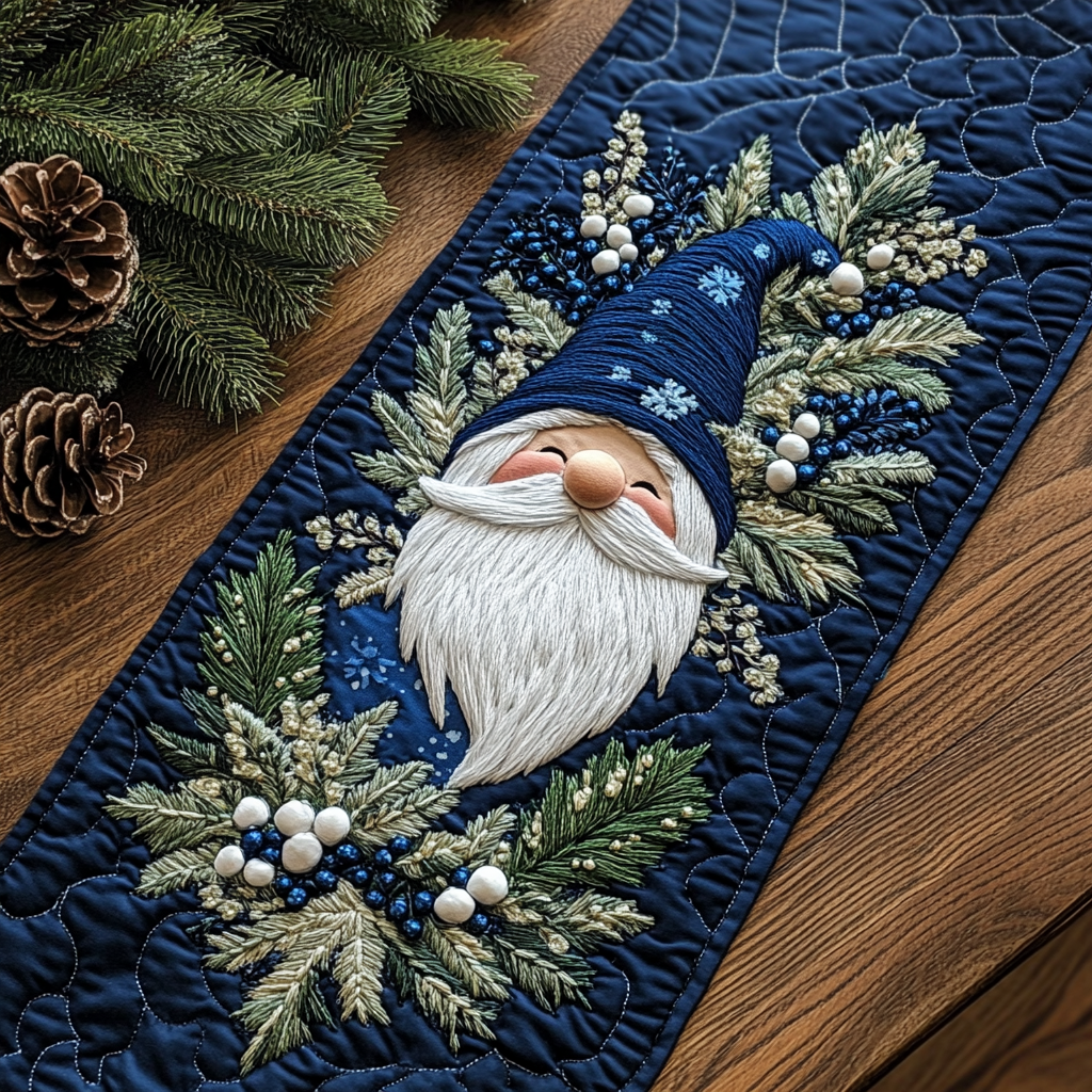 Christmas Gnome TAI141124245 Quilted Table Runner