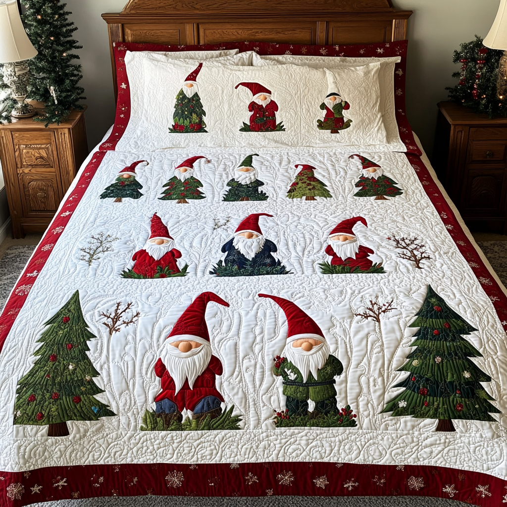 Christmas Gnome TAI181024207 Quilt Bedding Set