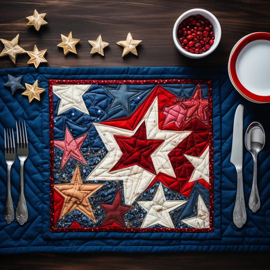 Patriotic Star TAI060324201 Quilted Placemats