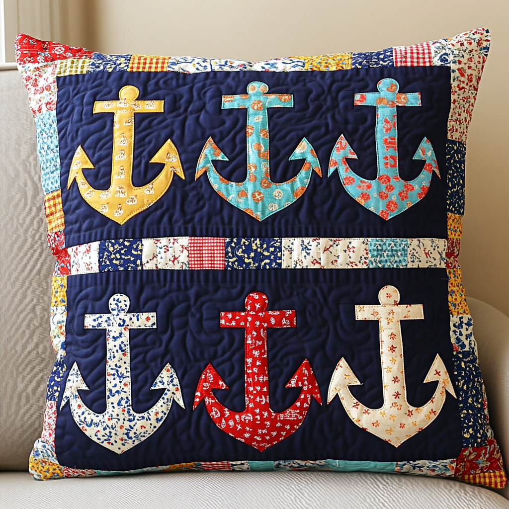 Nautical Anchor DAI111124555 Quilted Pillow Case