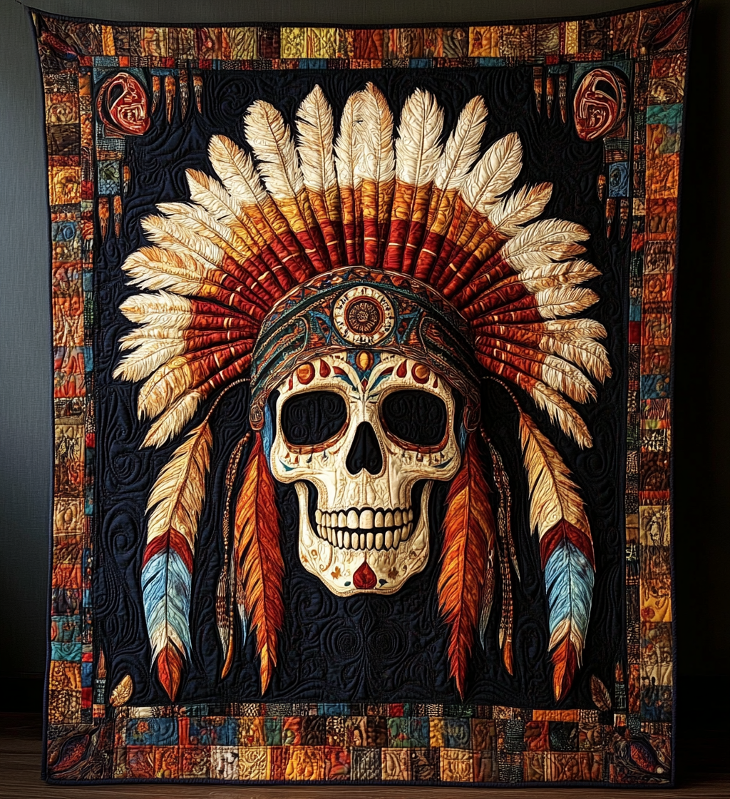 Native American Skull DAI301224057 Quilt Blanket