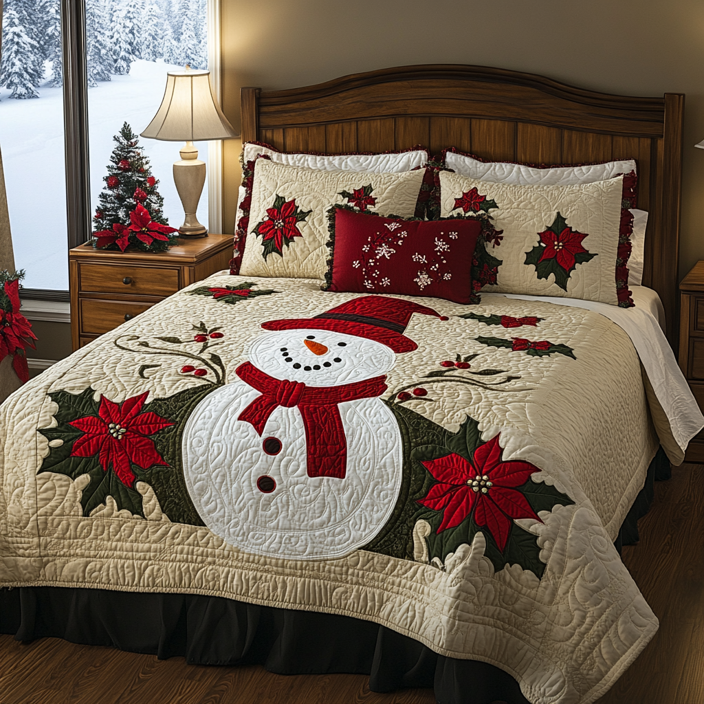 Christmas Snowman TAI141124037 Quilt Bedding Set