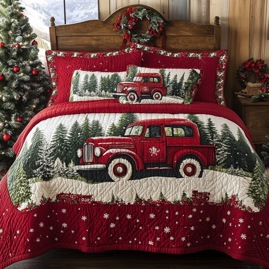 Christmas Truck TAI101224515 Quilt Bedding Set