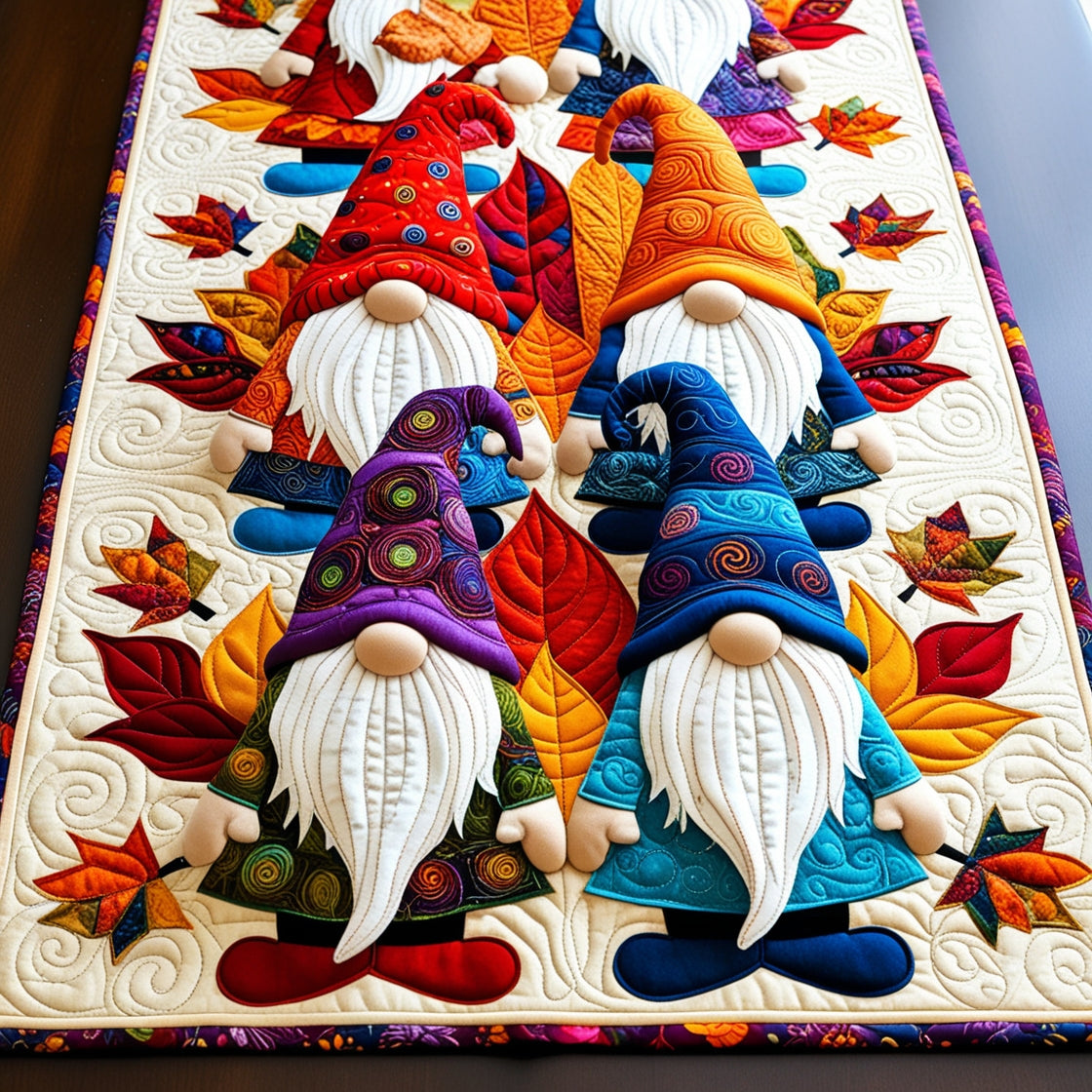 Autumn Gnome NTA041124663 Quilted Table Runner