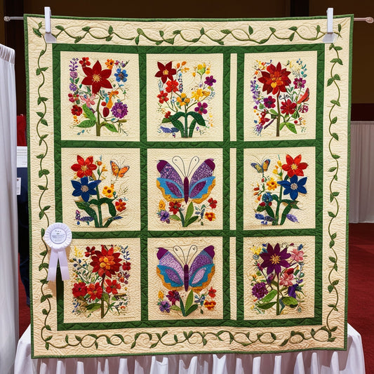 Butterfly Flower Garden NTA281024015 Quilt Blanket