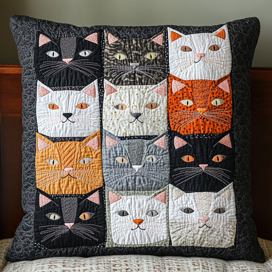 Cat TAI041124569 Quilted Pillow Case