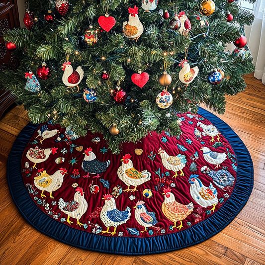 Chicken TAI041124441 Quilted Tree Skirt