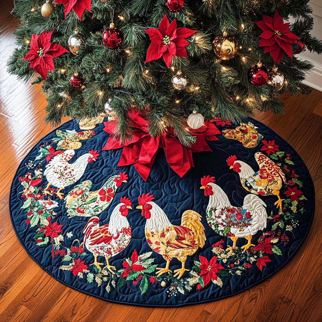 Chicken TAI041124446 Quilted Tree Skirt