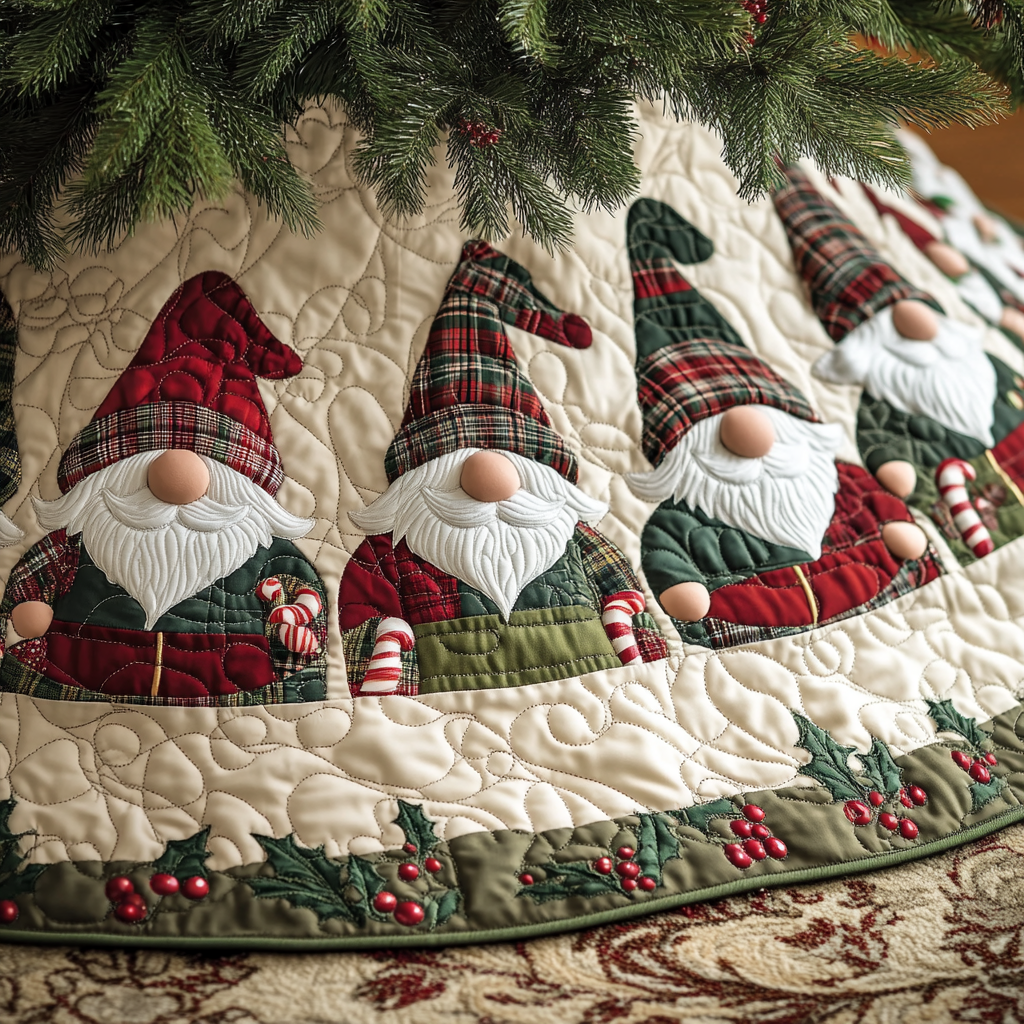 Christmas Gnome TAI041124490 Quilted Tree Skirt