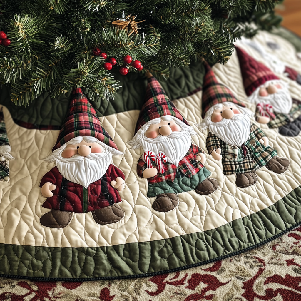 Christmas Gnome TAI041124493 Quilted Tree Skirt