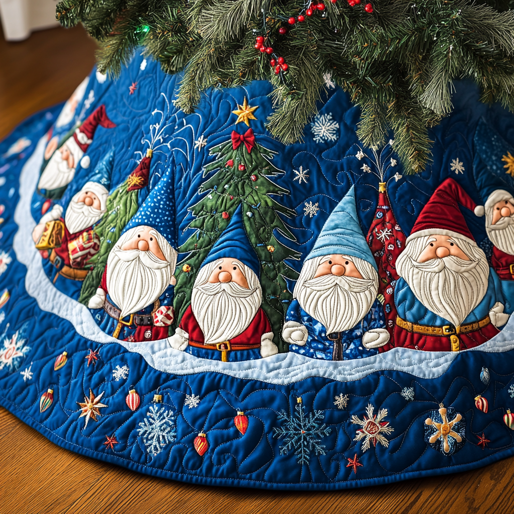 Christmas Gnome TAI041124521 Quilted Tree Skirt