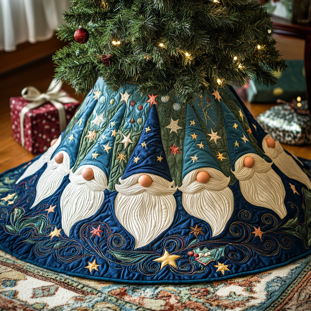 Christmas Gnome TAI041124525 Quilted Tree Skirt