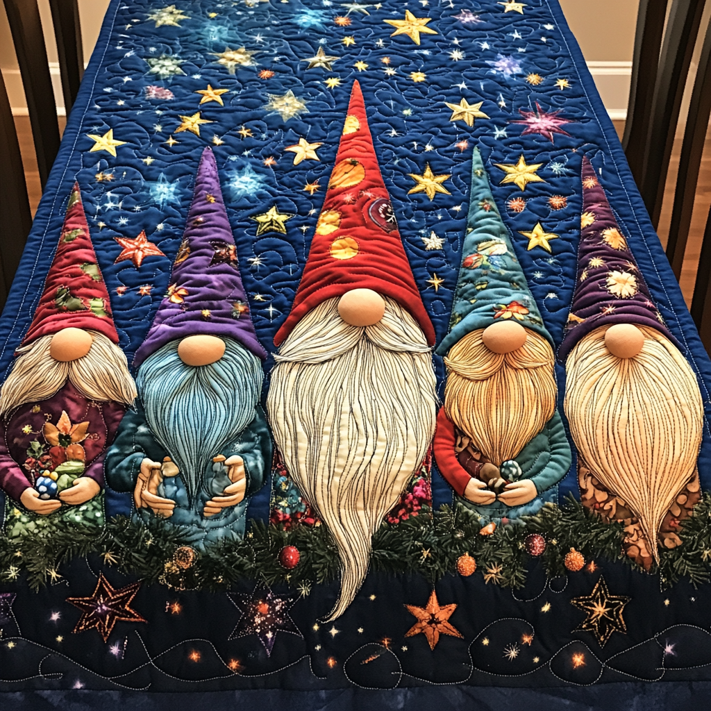 Christmas Gnome TAI041124589 Quilted Table Runner