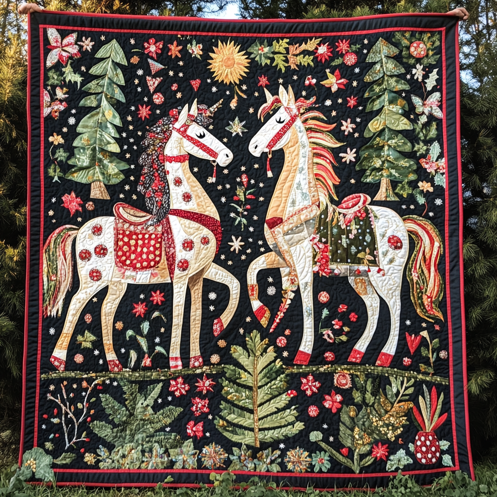 Christmas Horse TAI281024243 Quilt Blanket