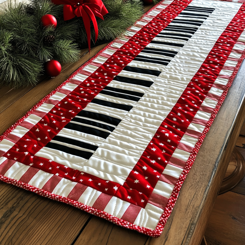 Christmas Piano DAI311024418 Quilted Table Runner