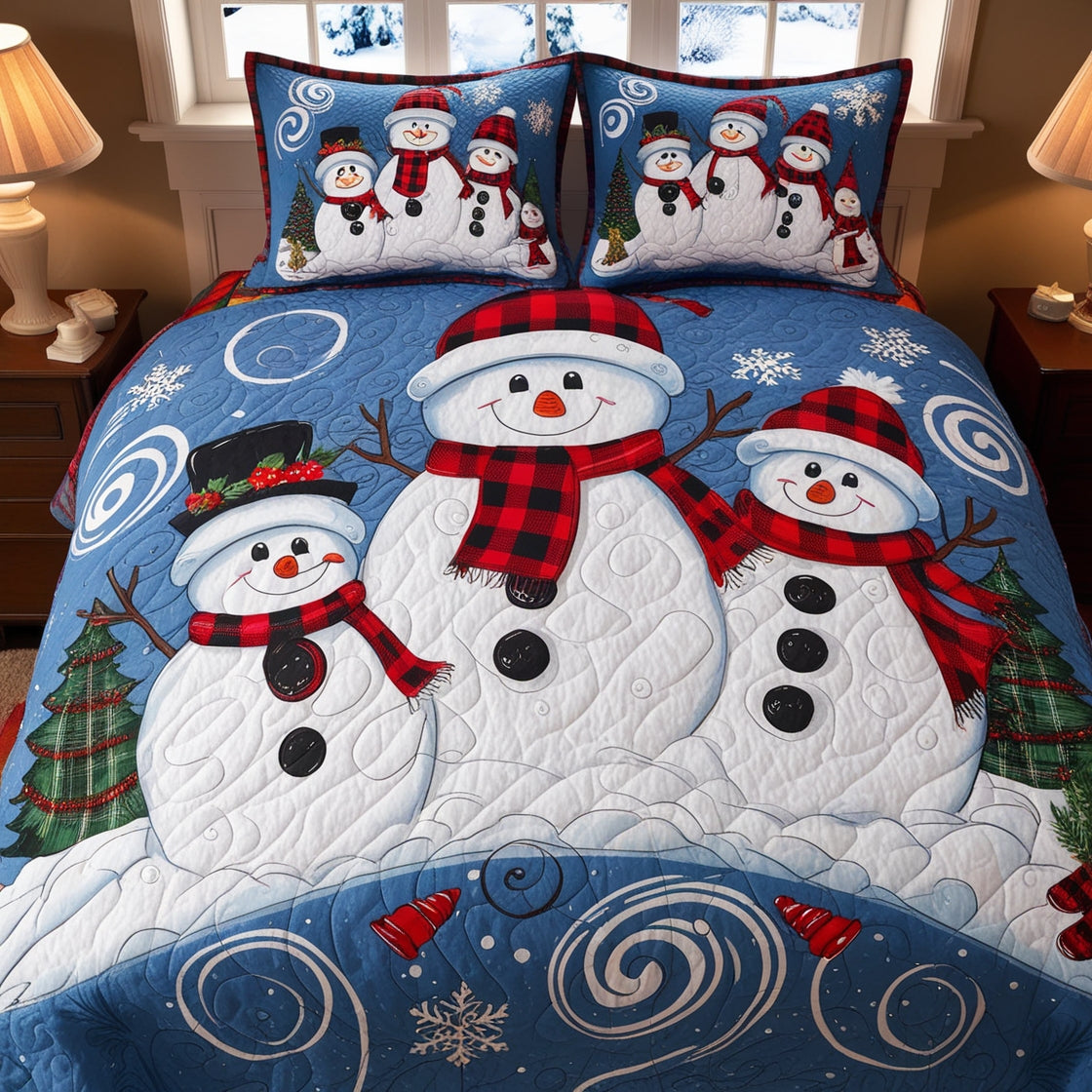 Christmas Snowman NTA041124420 Quilt Bedding Set