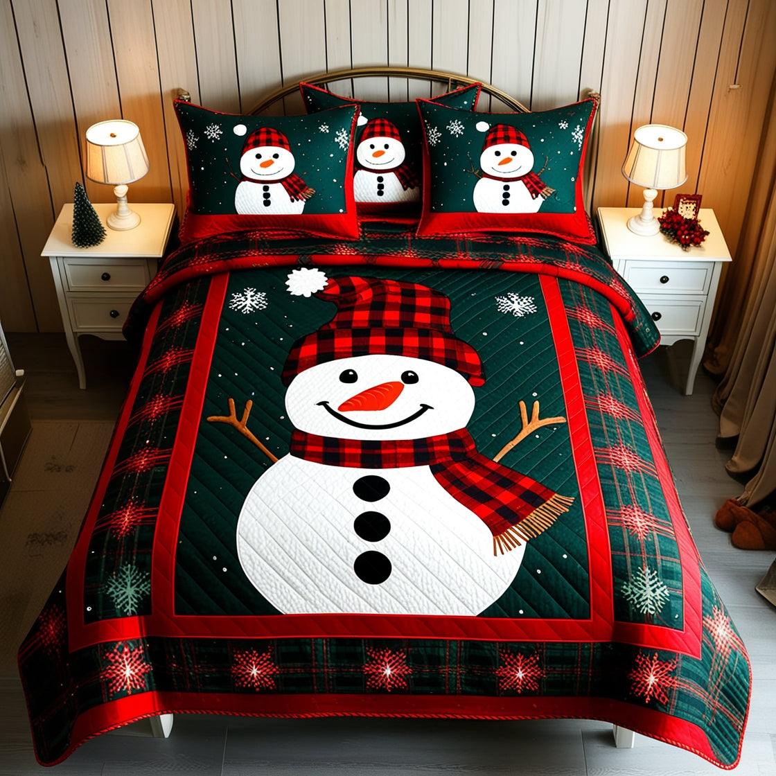 Christmas Snowman NTA041124425 Quilt Bedding Set