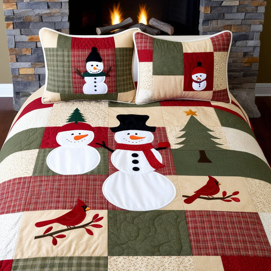 Christmas Snowman NTA181024620 Quilt Bedding Set