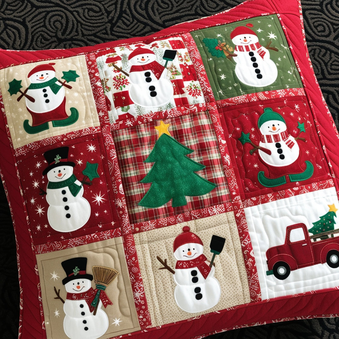 Christmas Snowman NTA181024643 Quilted Pillow Case