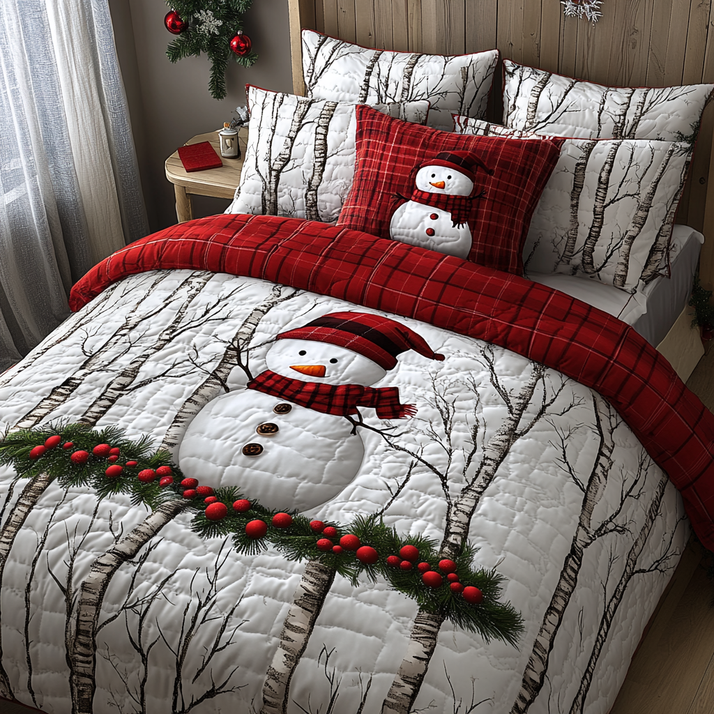 Christmas Snowman TAI041124202 Quilt Bedding Set