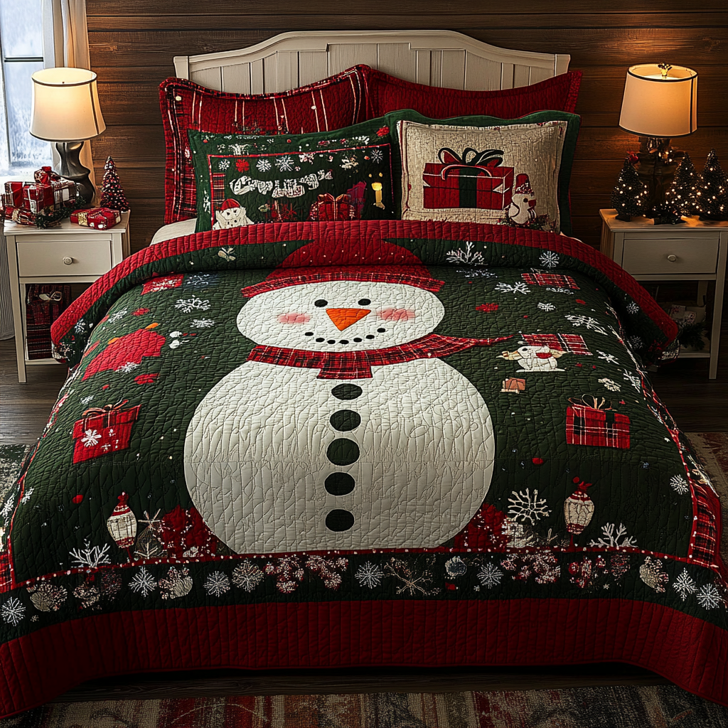 Christmas Snowman TAI041124203 Quilt Bedding Set