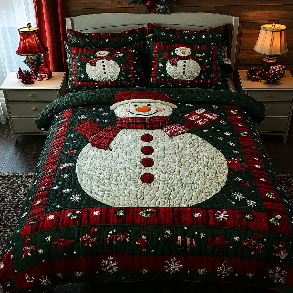 Christmas Snowman TAI041124204 Quilt Bedding Set