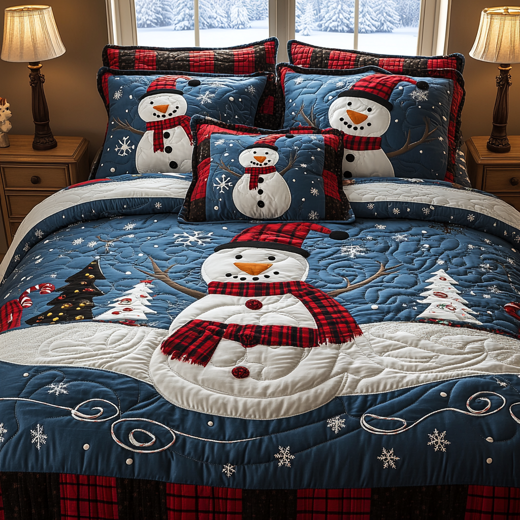 Christmas Snowman TAI041124256 Quilt Bedding Set