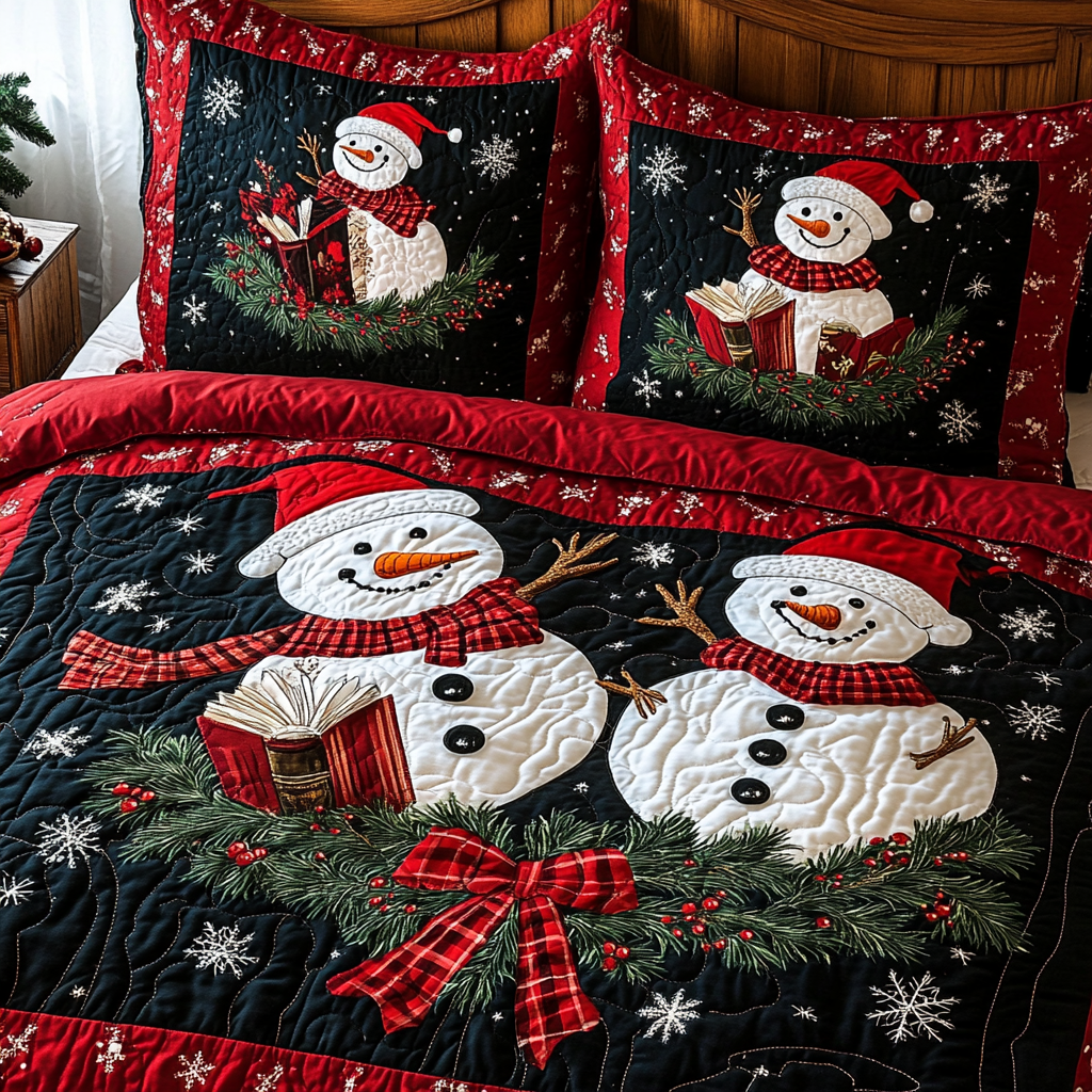 Christmas Snowman TAI061124118 Quilt Bedding Set