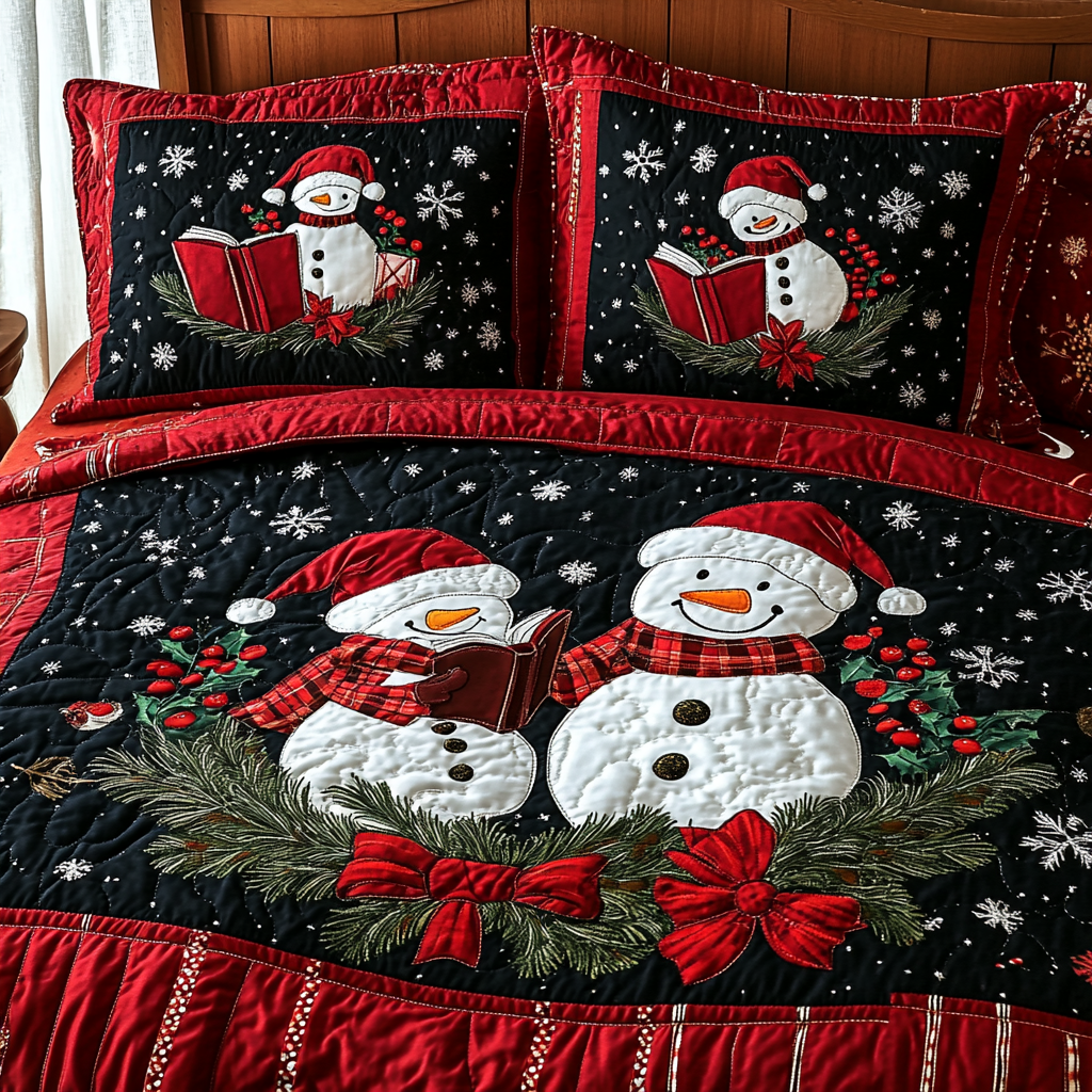 Christmas Snowman TAI061124120 Quilt Bedding Set