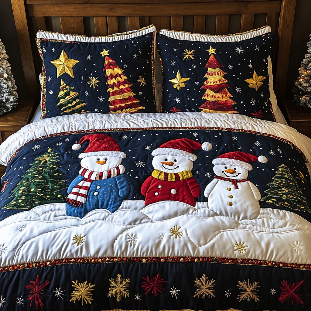 Christmas Snowman TAI061124127 Quilt Bedding Set