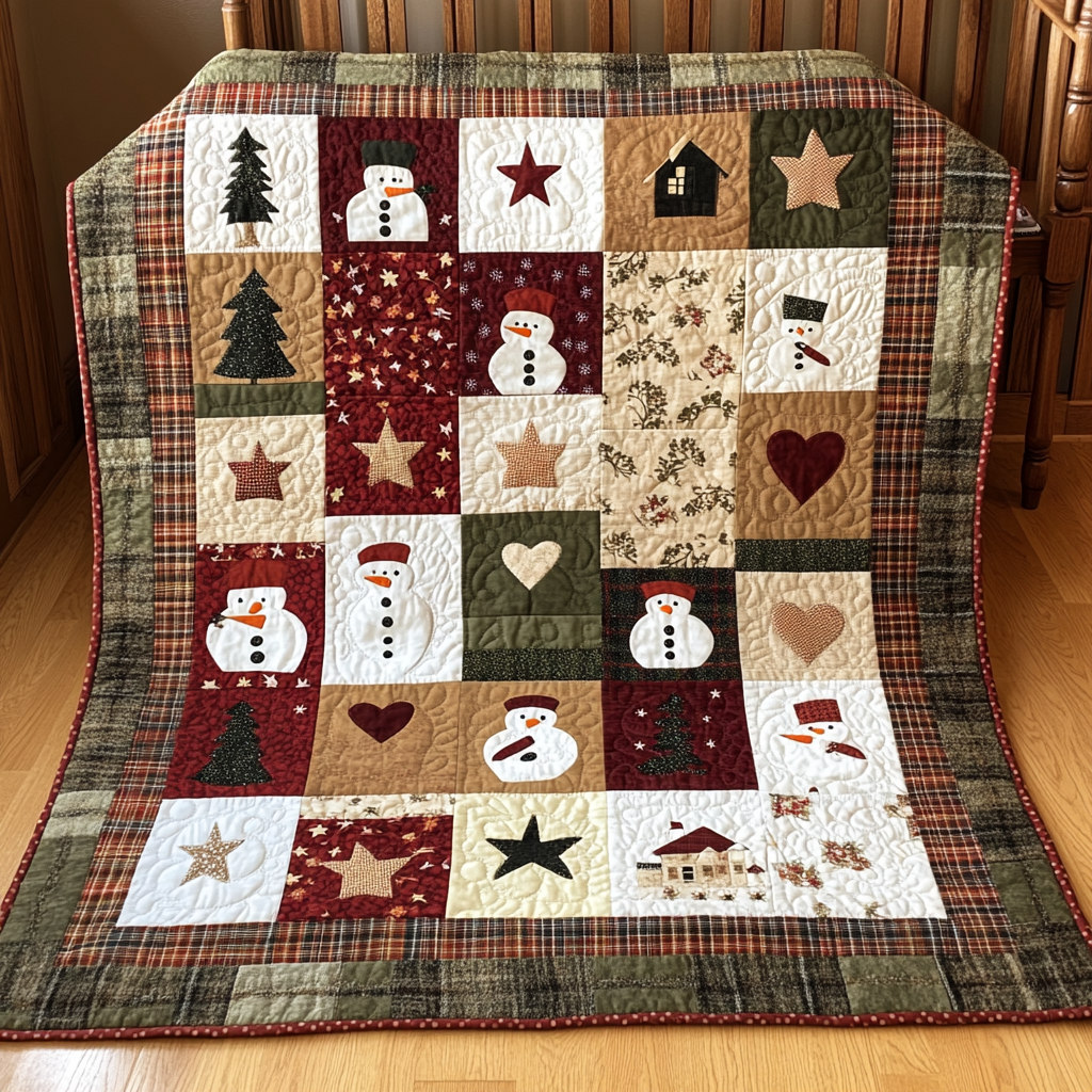 Christmas Snowman TAI281024245 Quilt Blanket