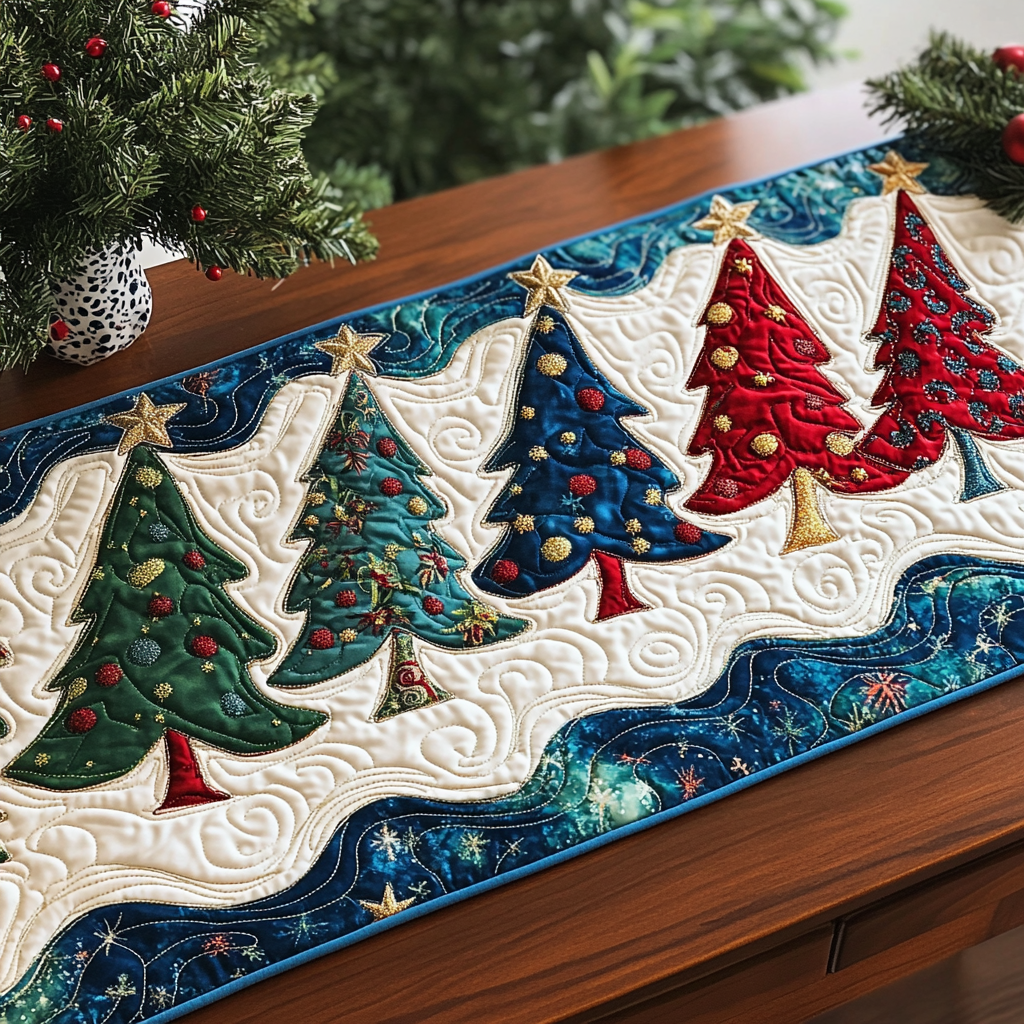 Christmas Tree TAI061124209 Quilted Table Runner