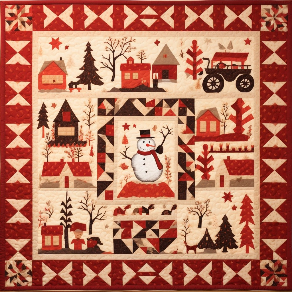 Christmas Snowman Village BL07112330 Quilt Blanket