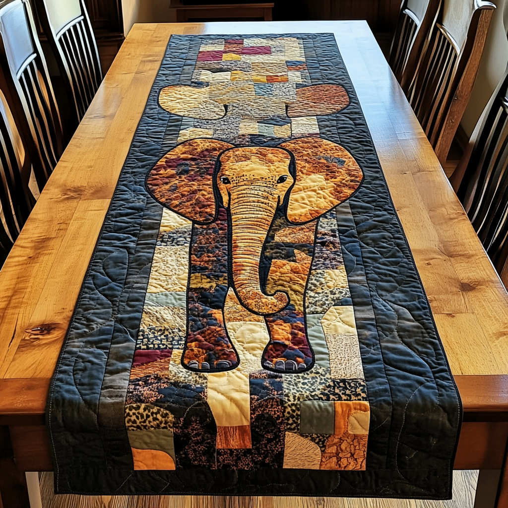 Elephant TAI281024301 Quilted Table Runner