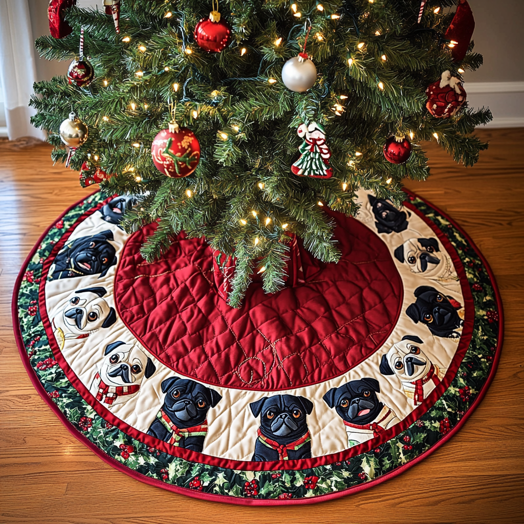 French Bulldog TAI311024258 Quilted Tree Skirt