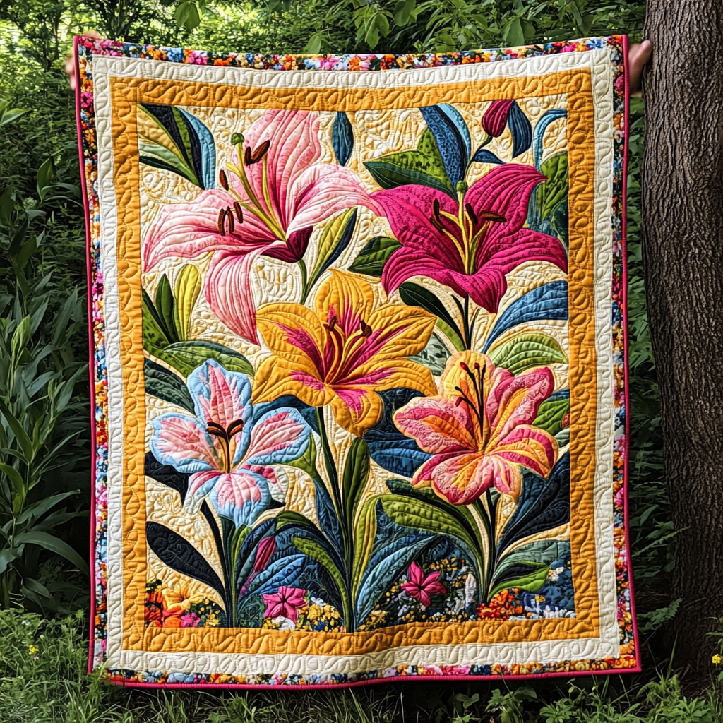 Lily Flower DAI05112459 Quilt Blanket