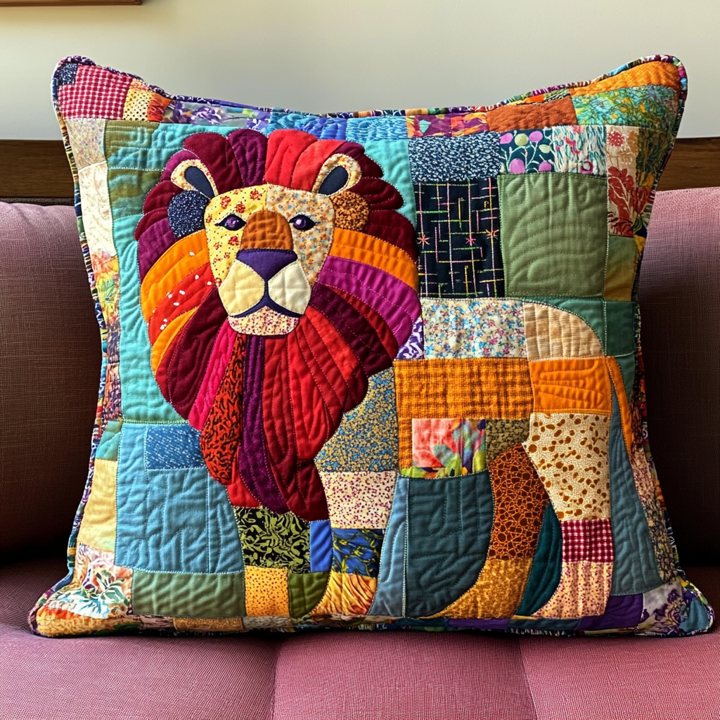 Lion DAI311024467 Quilted Pillow Case