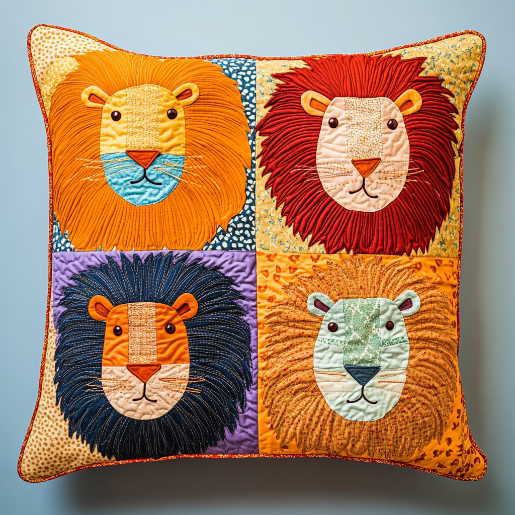 Lion DAI311024472 Quilted Pillow Case