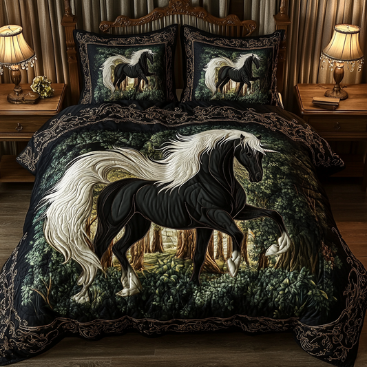 Majestic Black Horse TAI311024086 Quilt Bedding Set