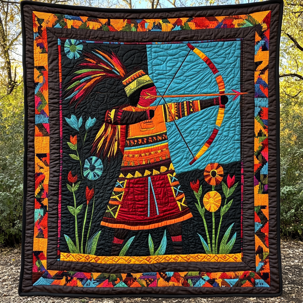 Native American Warrior DAI05112424 Quilt Blanket