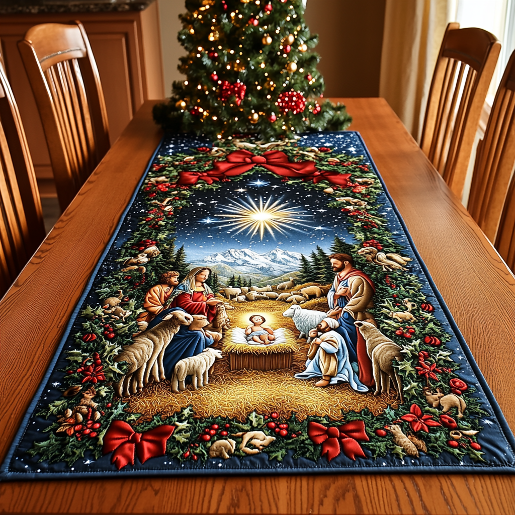 Nativity Scene TAI041124601 Quilted Table Runner