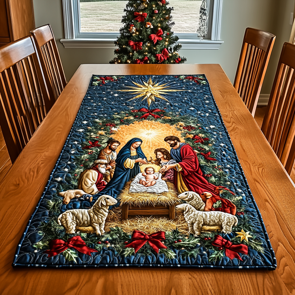 Nativity Scene TAI041124604 Quilted Table Runner