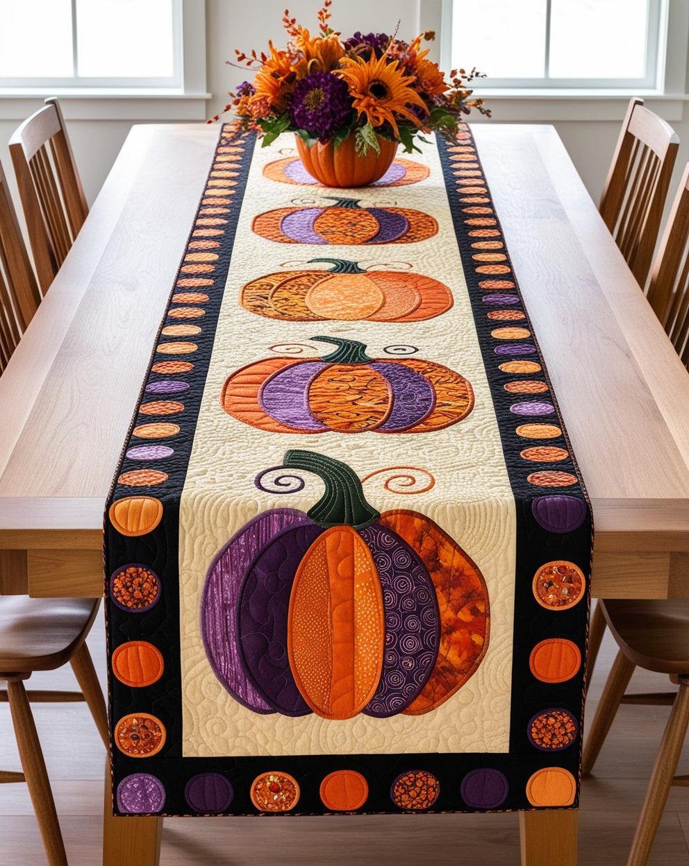 Pumpkin NTA281024291 Quilted Table Runner