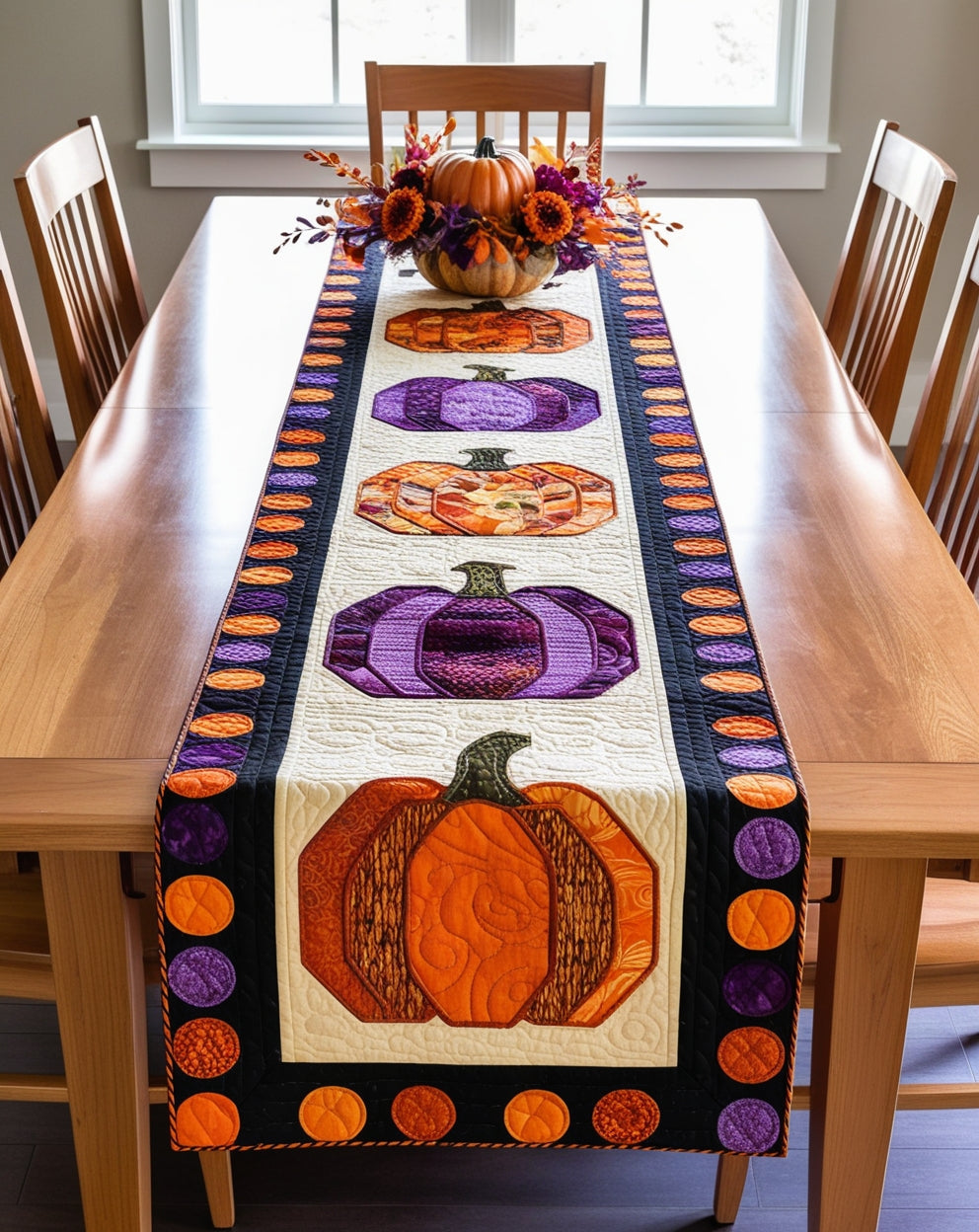 Pumpkin NTA281024292 Quilted Table Runner