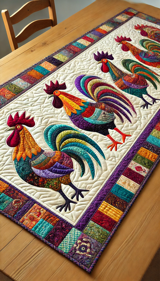 Roosters NTA281024386 Quilted Table Runner